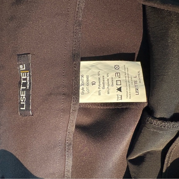 LISETTE Black Straight Leg Pant With Faux Side Ankle Slit with Buttons Detail 10 - Picture 6 of 6